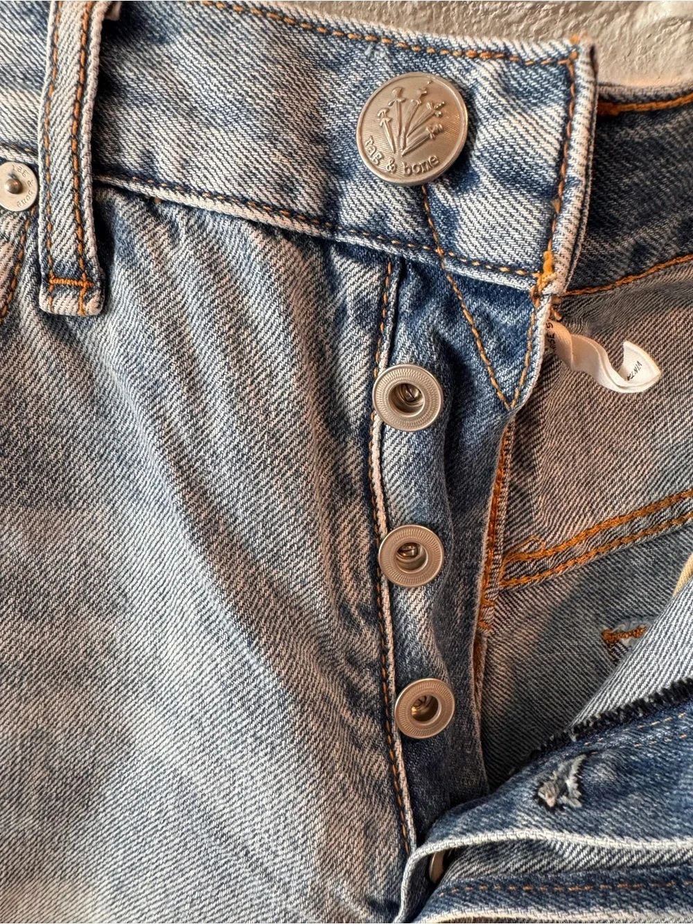 rag & bone distressed denim shorts